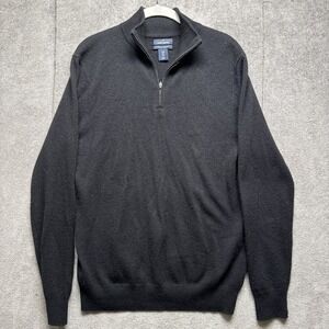 Daniel Hechter Paris Sweater Mens S Black 1/4 Zip‎ 2 Ply Cashmere Pullover